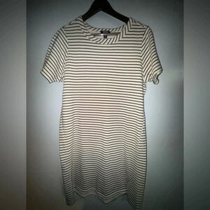 Buffalo David Bitton Everyday black Striped Short Sleeve‎ Dress M
